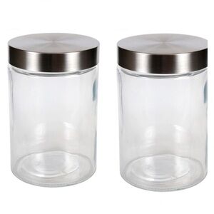 3piece set-2 tall glass jars &‎ chalkboard label pantry storage craft organizers